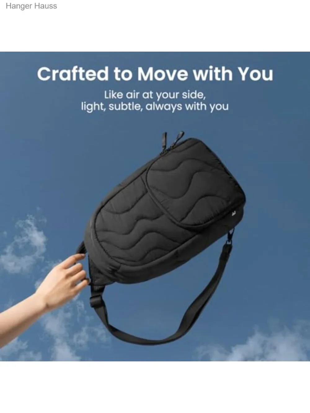 Quilted Puffy Sling Backpack 10L Tech Organizer Laptop iPad